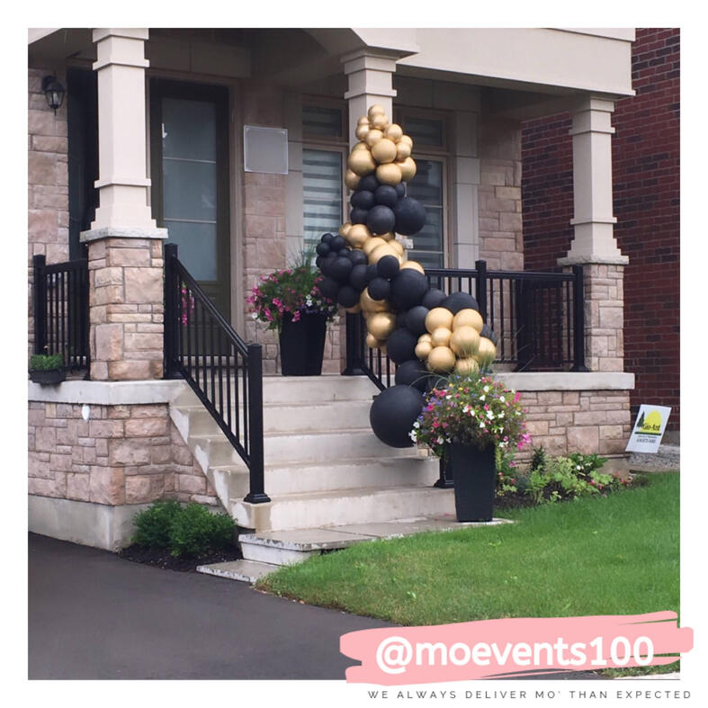 black and gold balloons for events