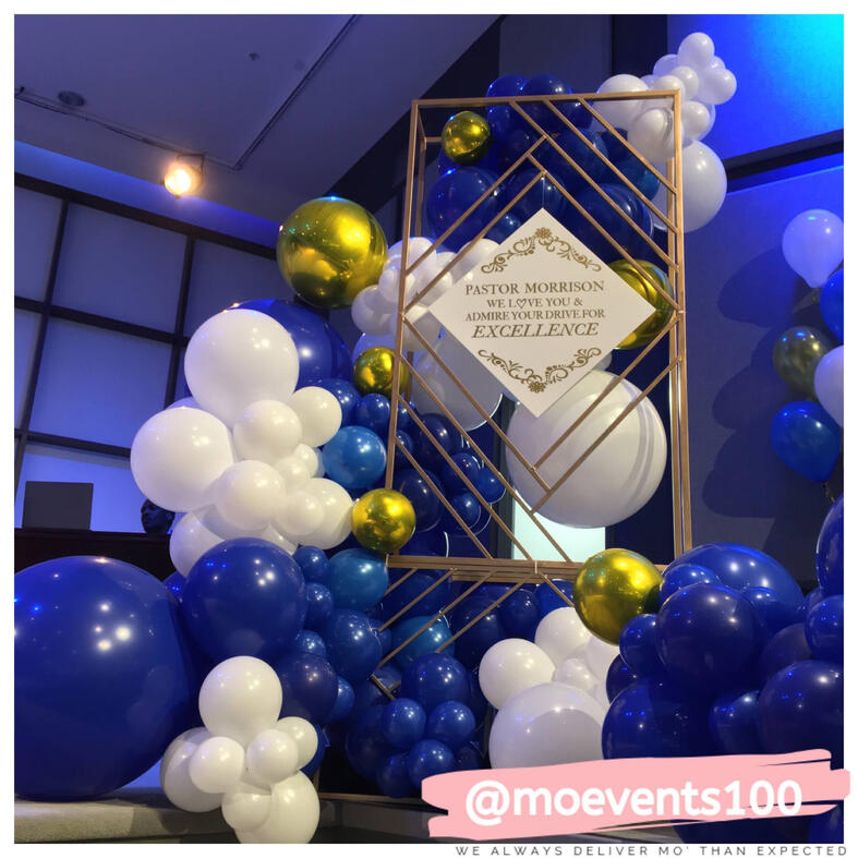 pastor appreciation decor, event decor, blue decor