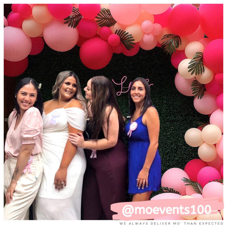 baby shower toronto; pink balloon decor