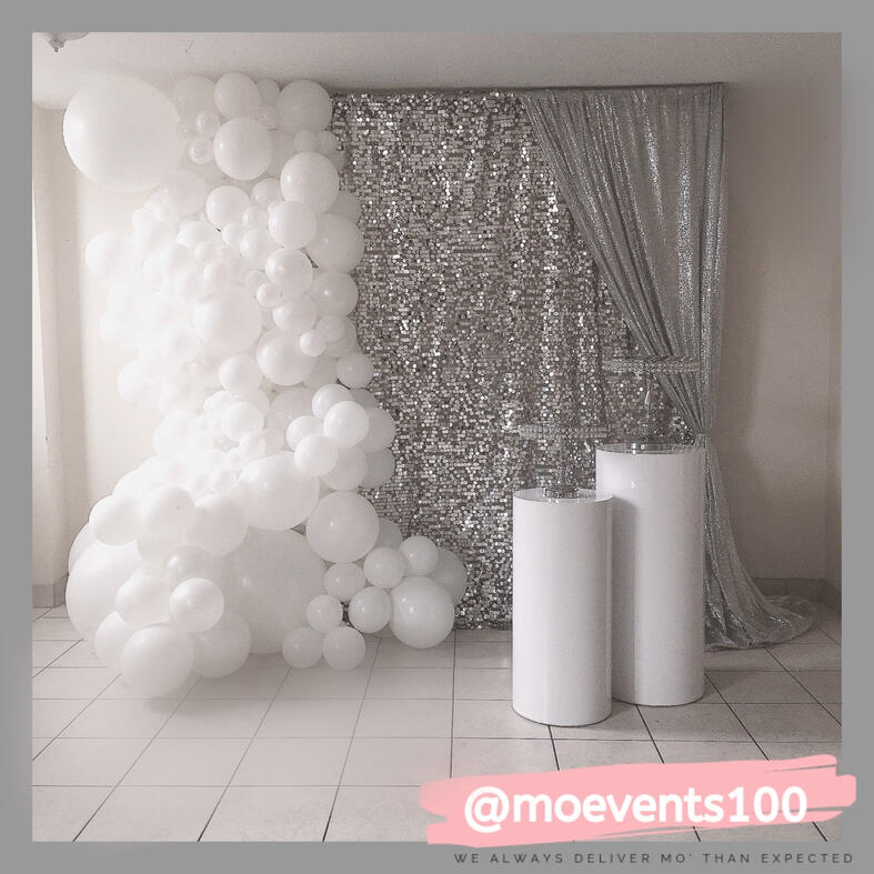 white and silver decor for events